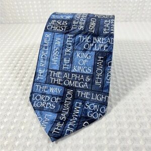Divinity Boutique Men's Necktie In His Name 2005 Jesus Christ Silk Religious Tie